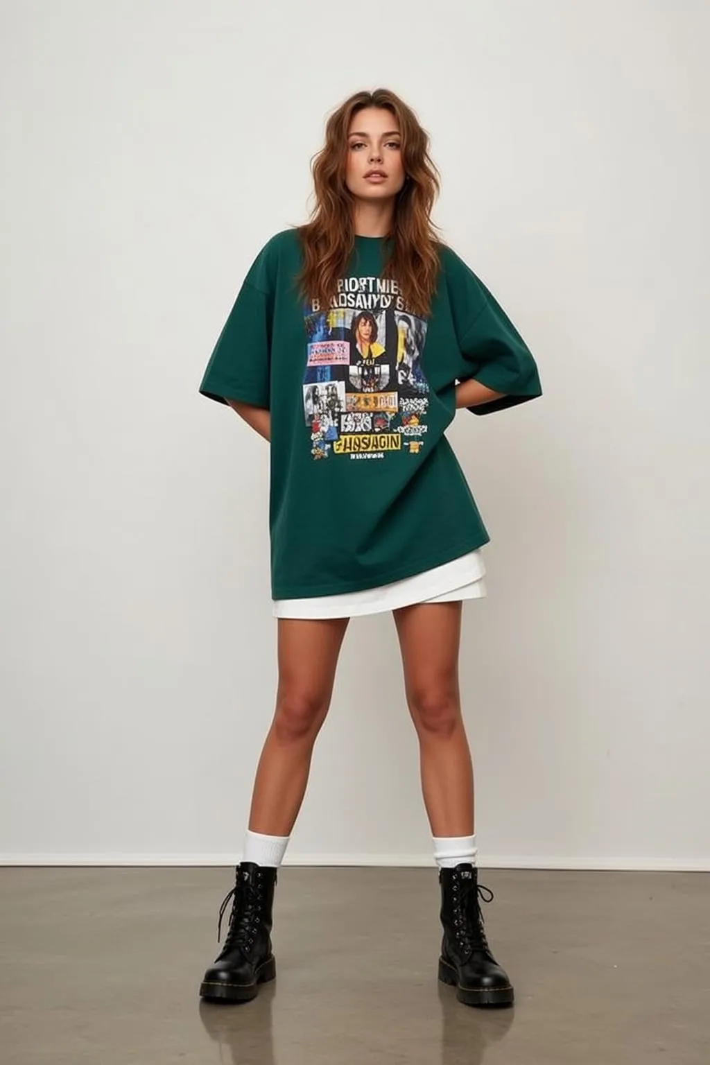 Casual Young Long Wavy Brown Fair Oversized