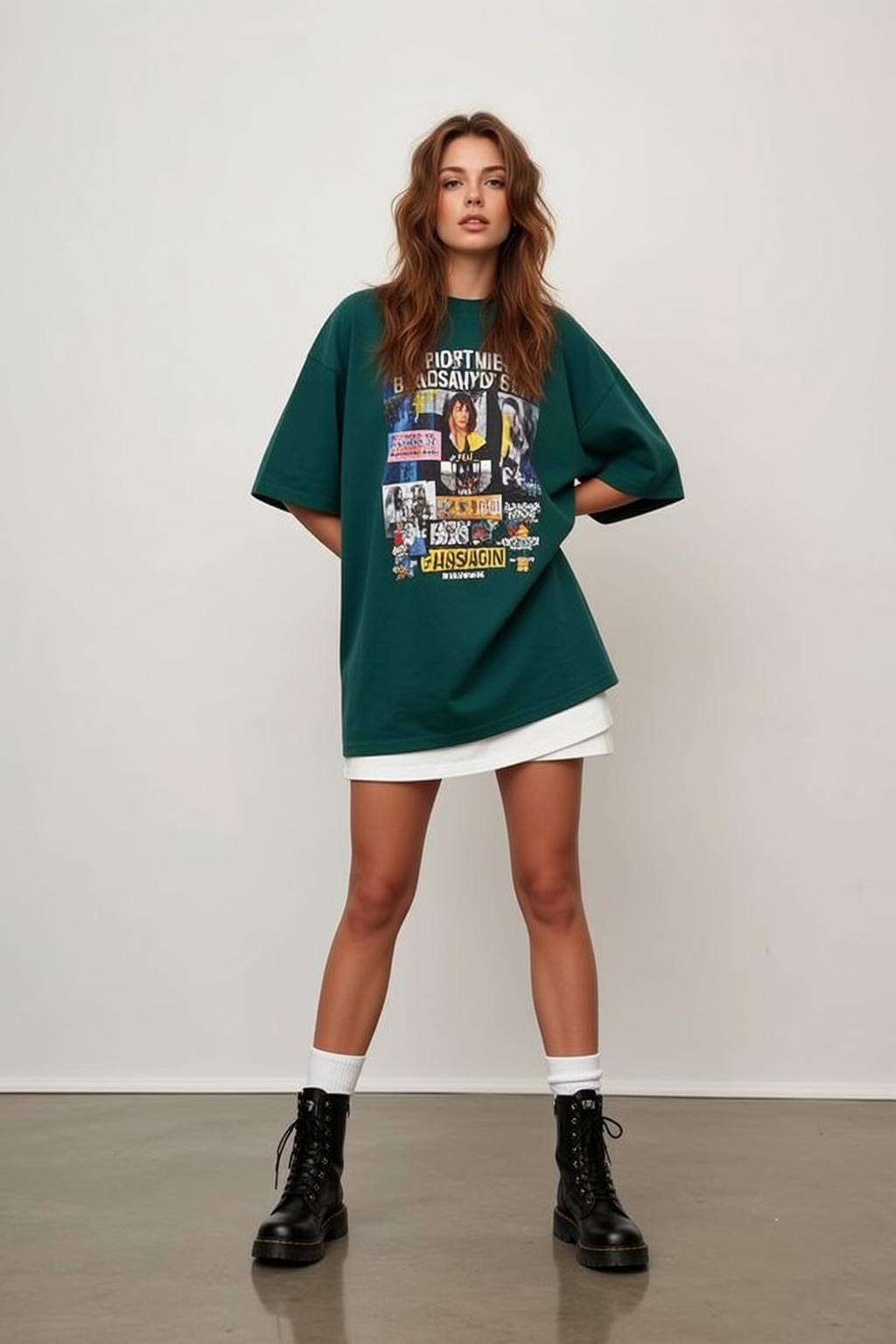 Casual Young Long Wavy Brown Fair Oversized
