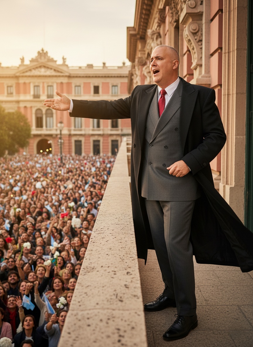 Evita Inspired Male Balcony Performance