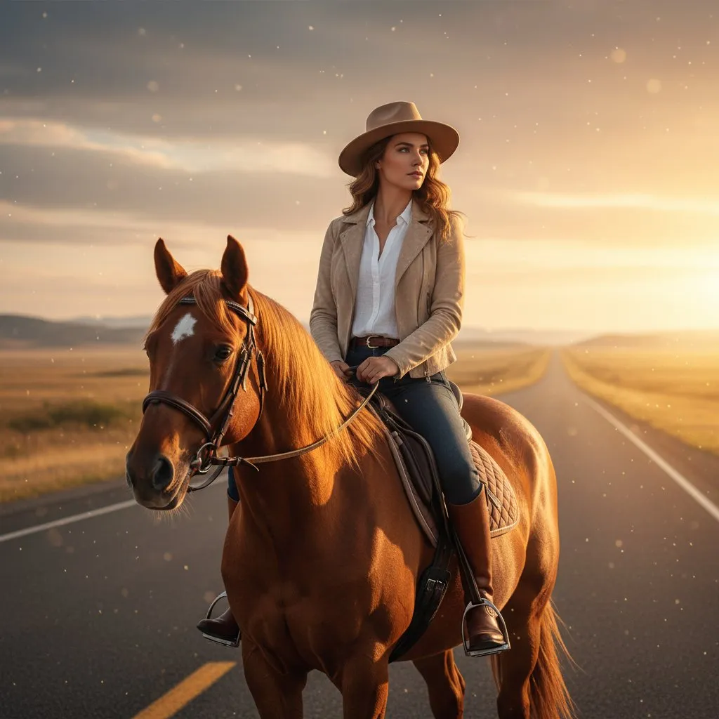 Golden Glow on the Open Road