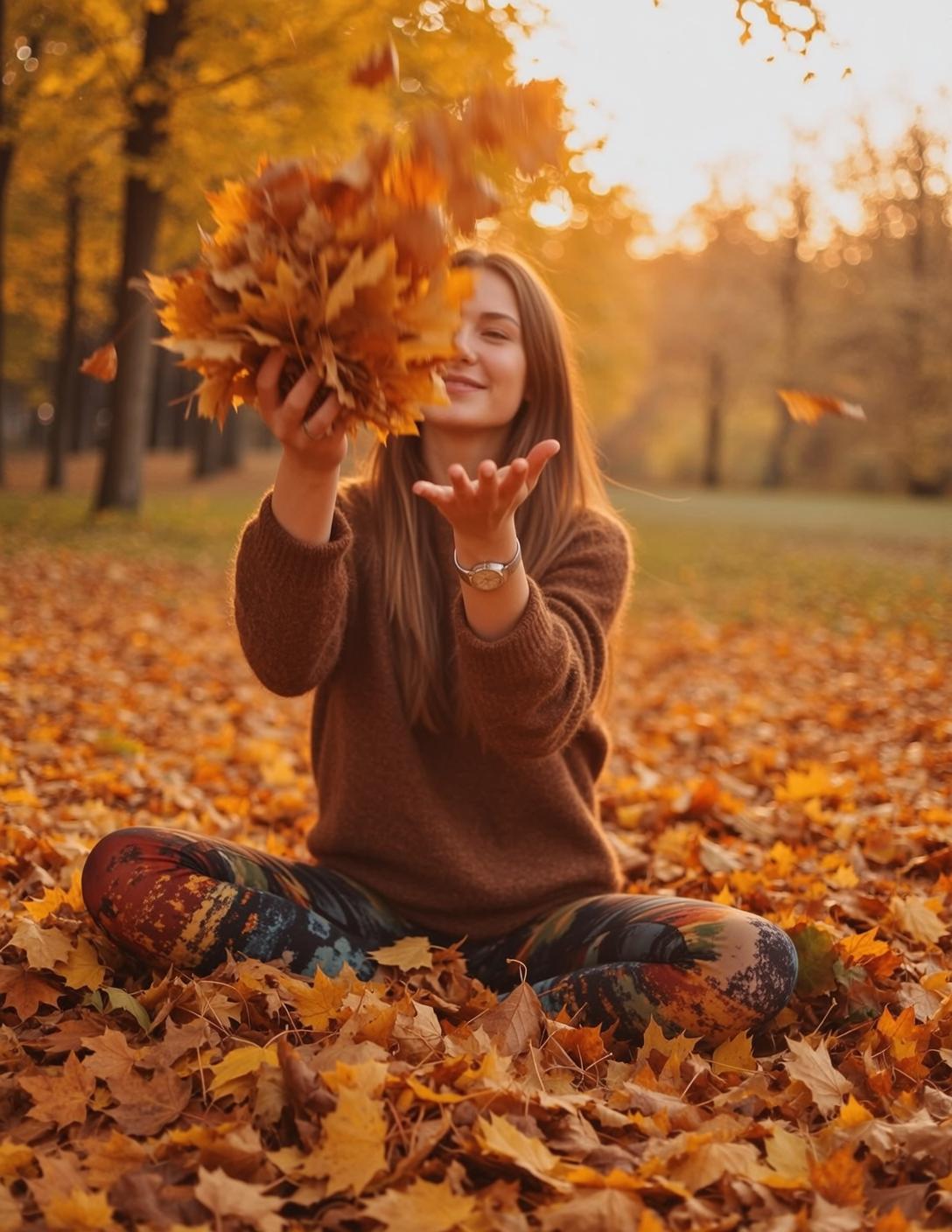 Autumn Young Long Brown Straight Fair Knitted