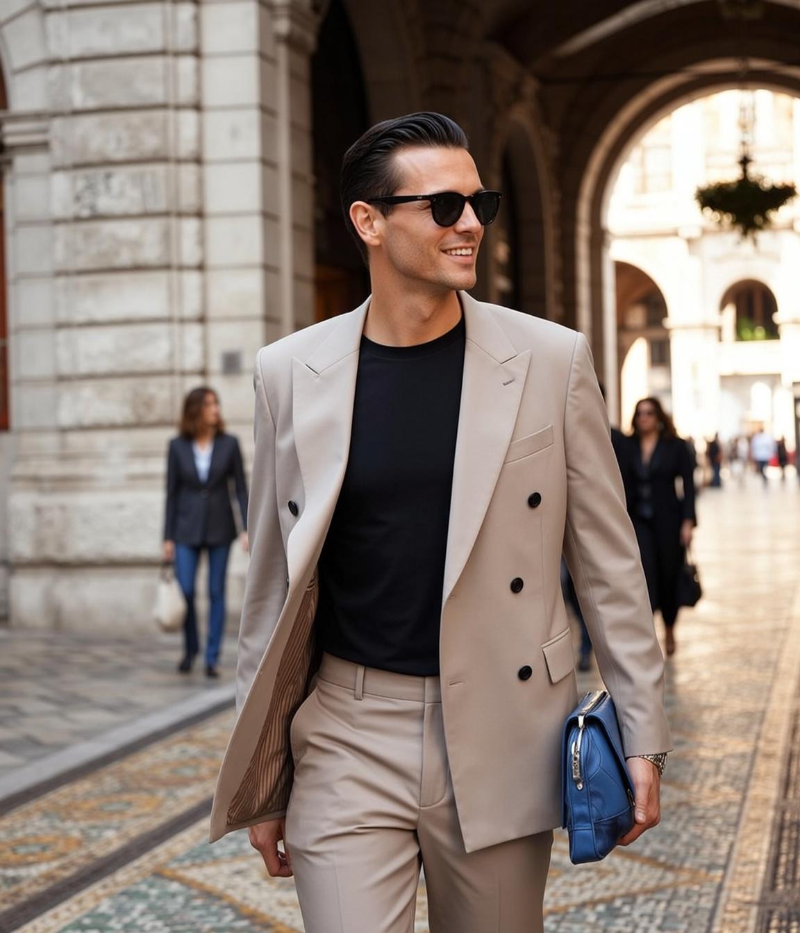 Slicked Back Dark Hair Light Skin Black