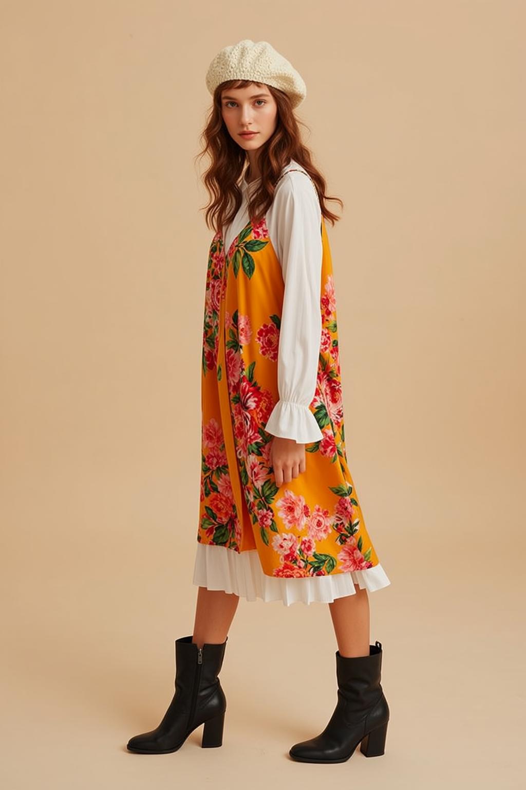 Orange Pinafore Studio Portrait
