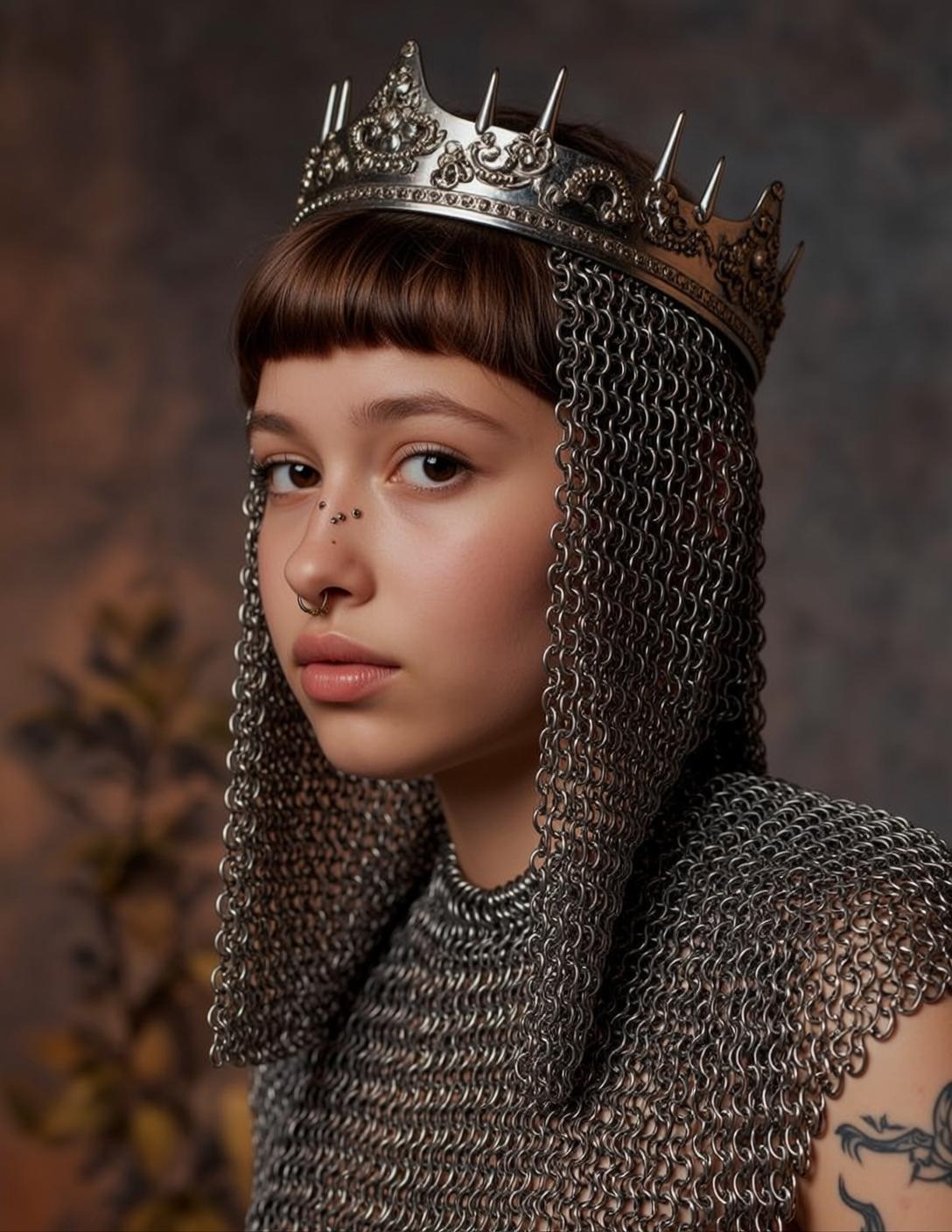 Chainmail Portrait With Piercings
