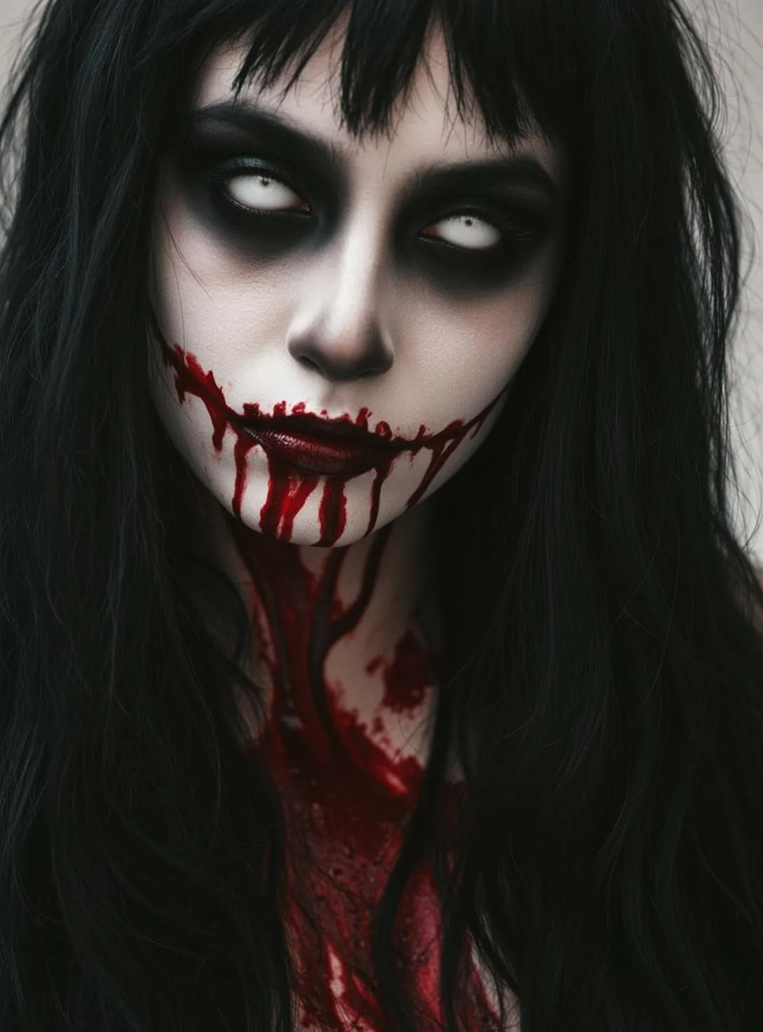 Halloween Makeup Young Pale Skin Dark Hair