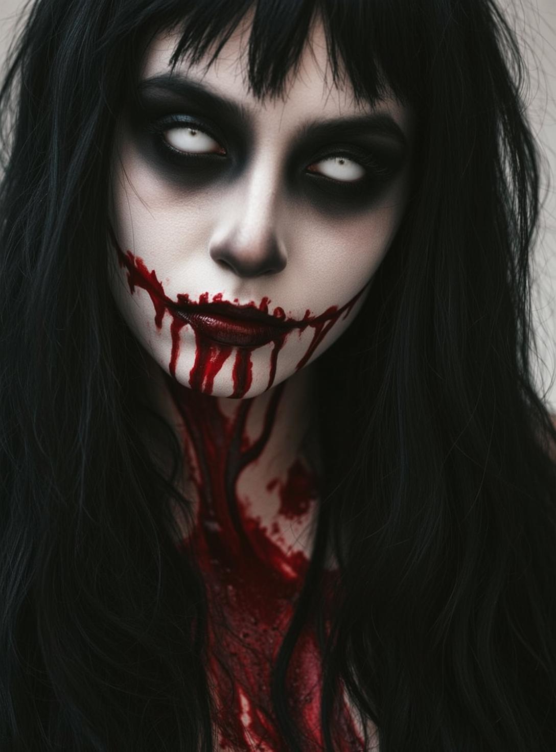 Halloween Makeup Young Pale Skin Dark Hair