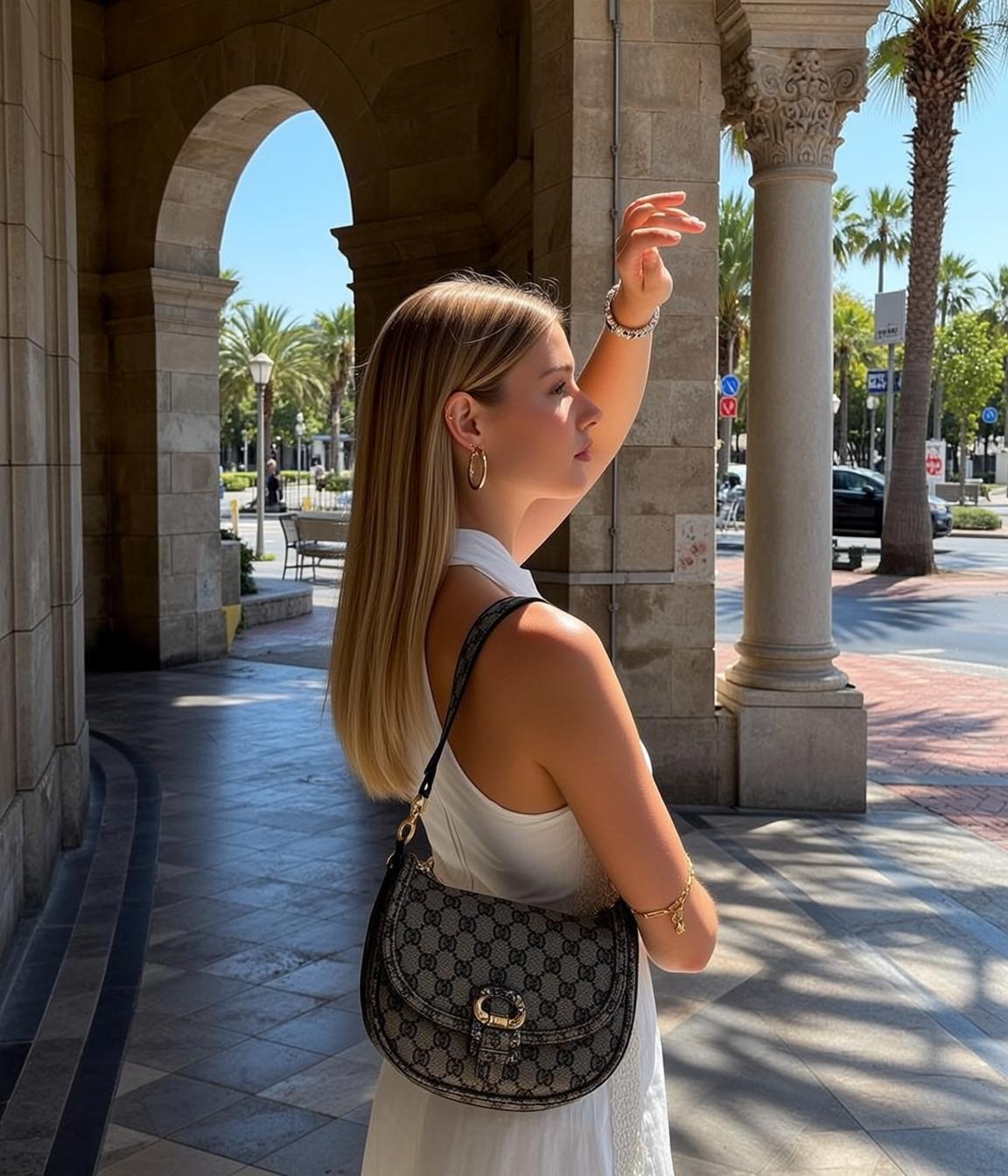 White Halter Dress Street Style