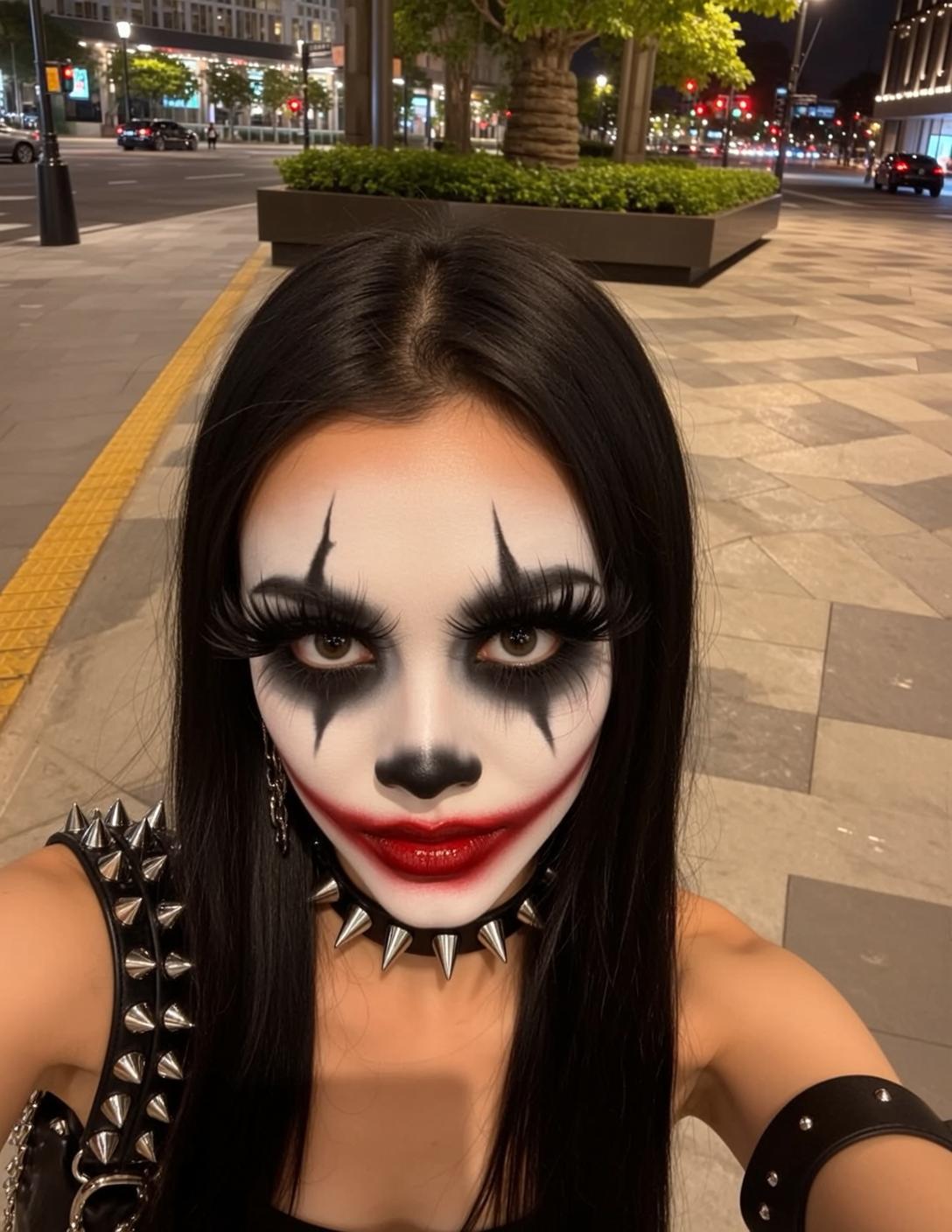 Halloween Makeup Young Long Straight Black Pale