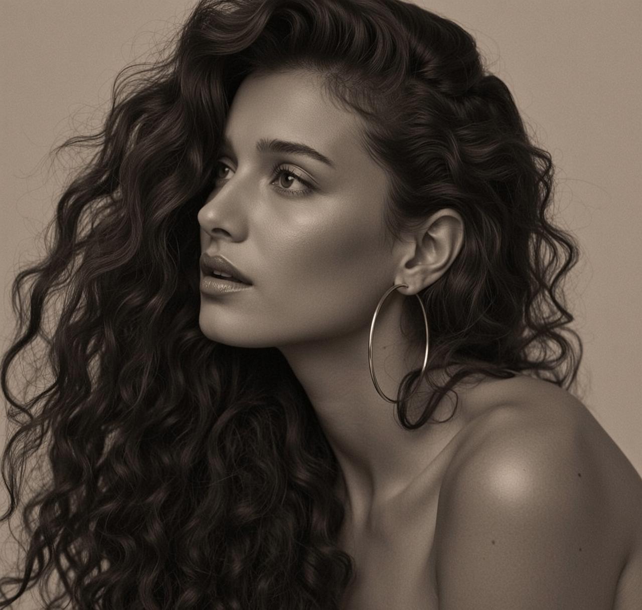 Black White Profile Portrait