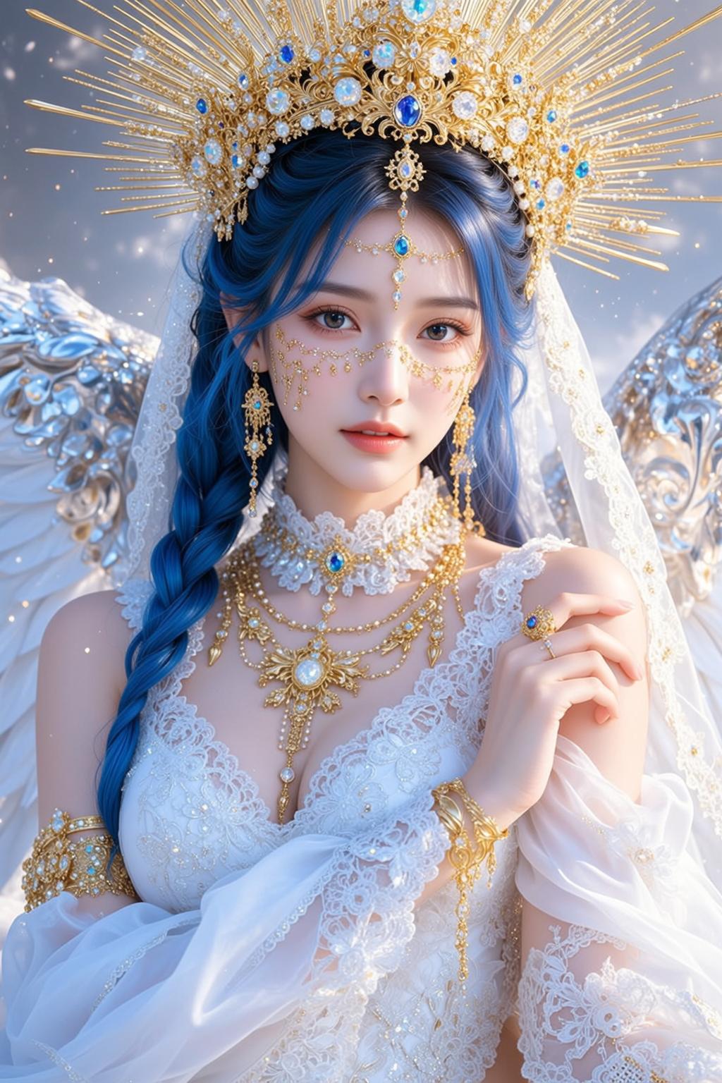Angel Crown Blue Sky Portrait