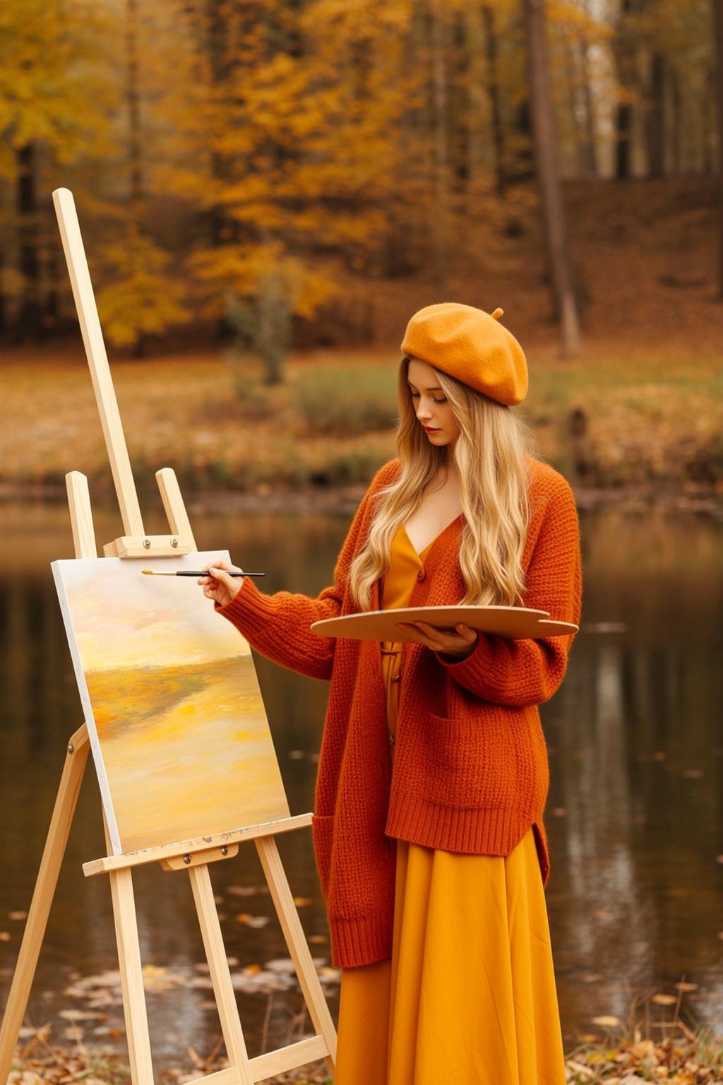 Autumn Young Long Blonde Wavy Fair Orange
