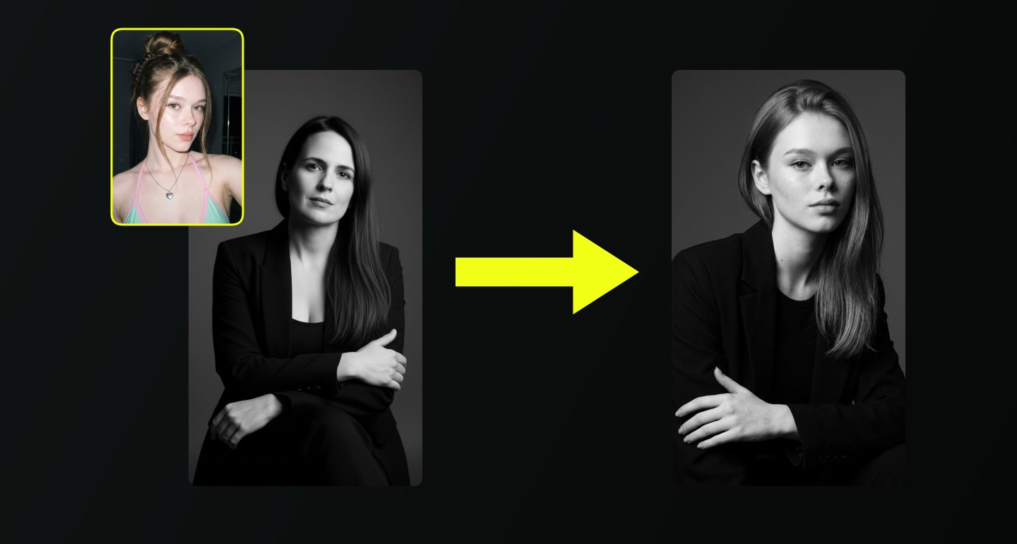 Mila remix walkthrough for Professional Black and White Studio Headshot