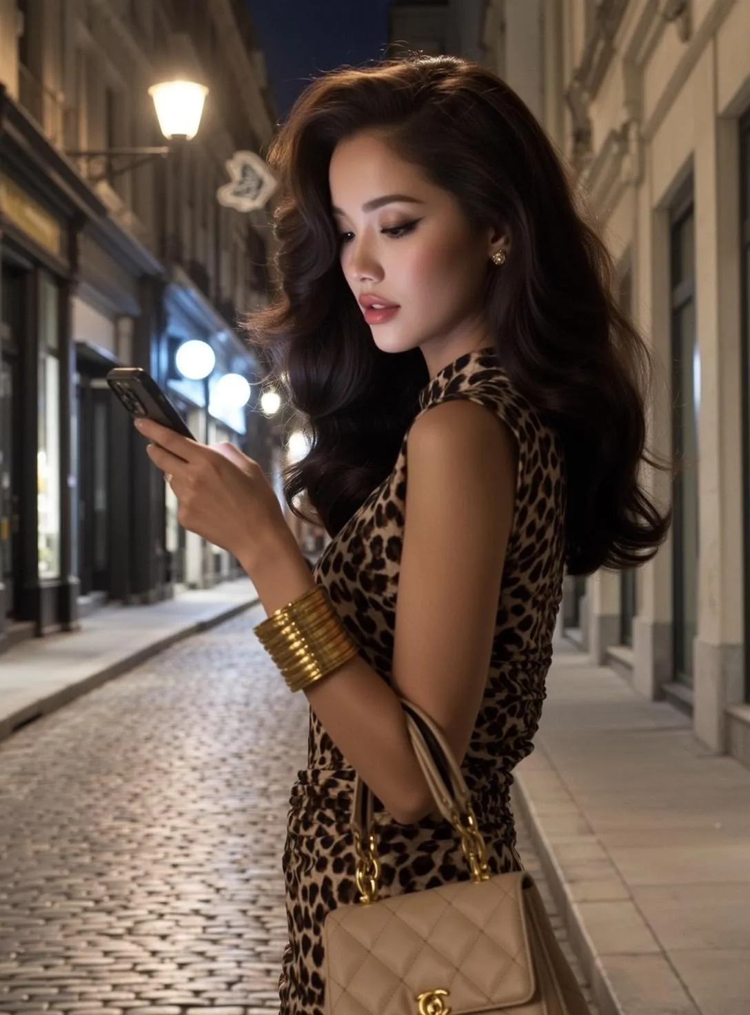 Makeup Earrings And Bracelets In Night Portrait