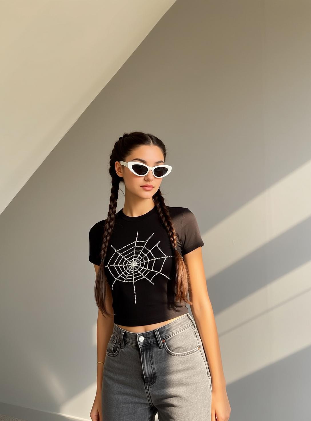 Spiderweb Crop Top Sunglasses