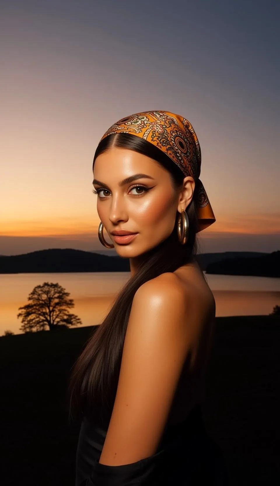 Makeup And Earrings In Satin Portrait