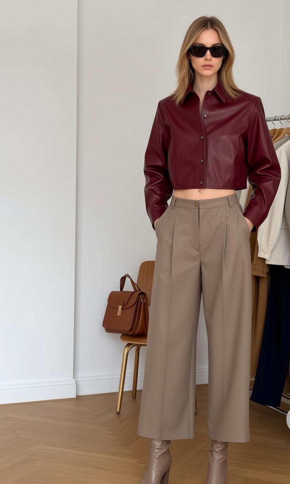 Maroon Shirt Editorial Look