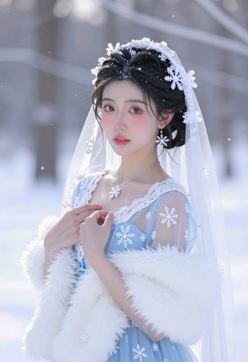 Young Woman With Dark Hair Styled Elaborate Updo Adorned With