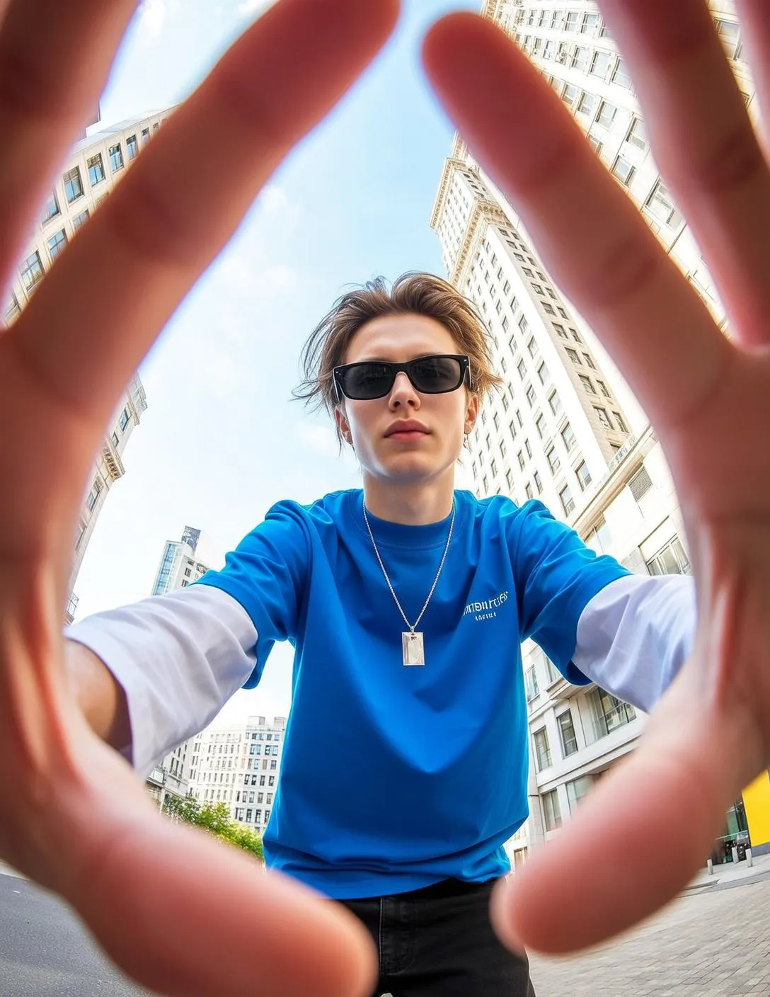 Sunglasses And Necklace On A Street