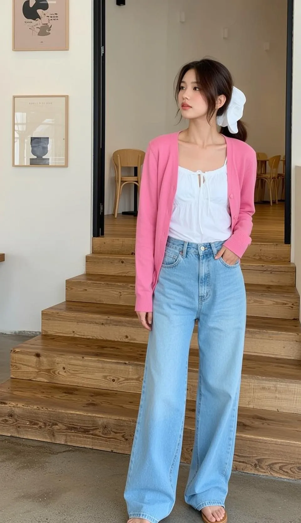 White Camisole Staircase Scene