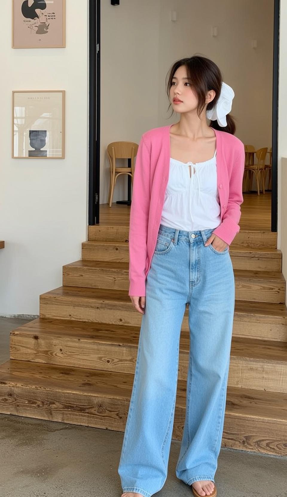 White Camisole Staircase Scene