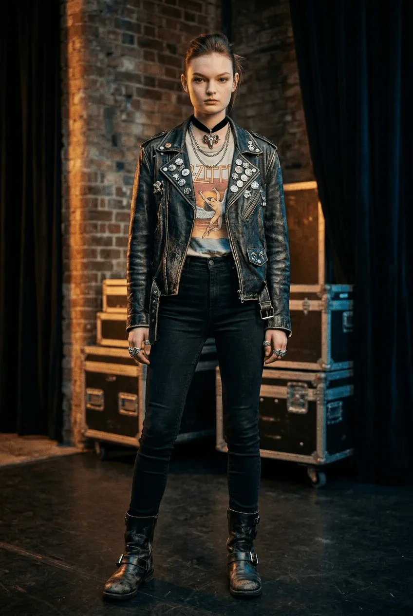Vintage Biker Jacket Led Zeppelin Backstage