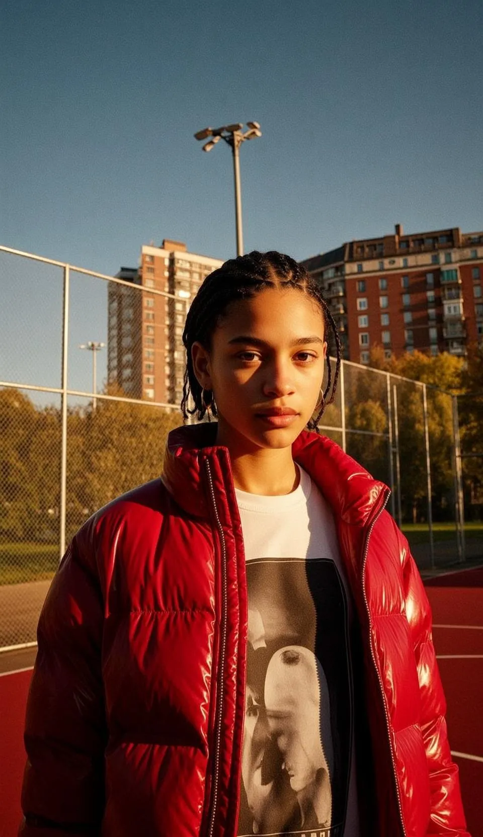 Red Puffer Jacket Graphic Tee