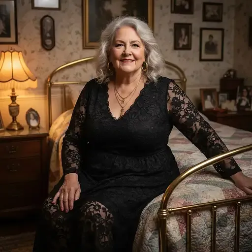 Earrings And Necklace In Bedroom Portrait