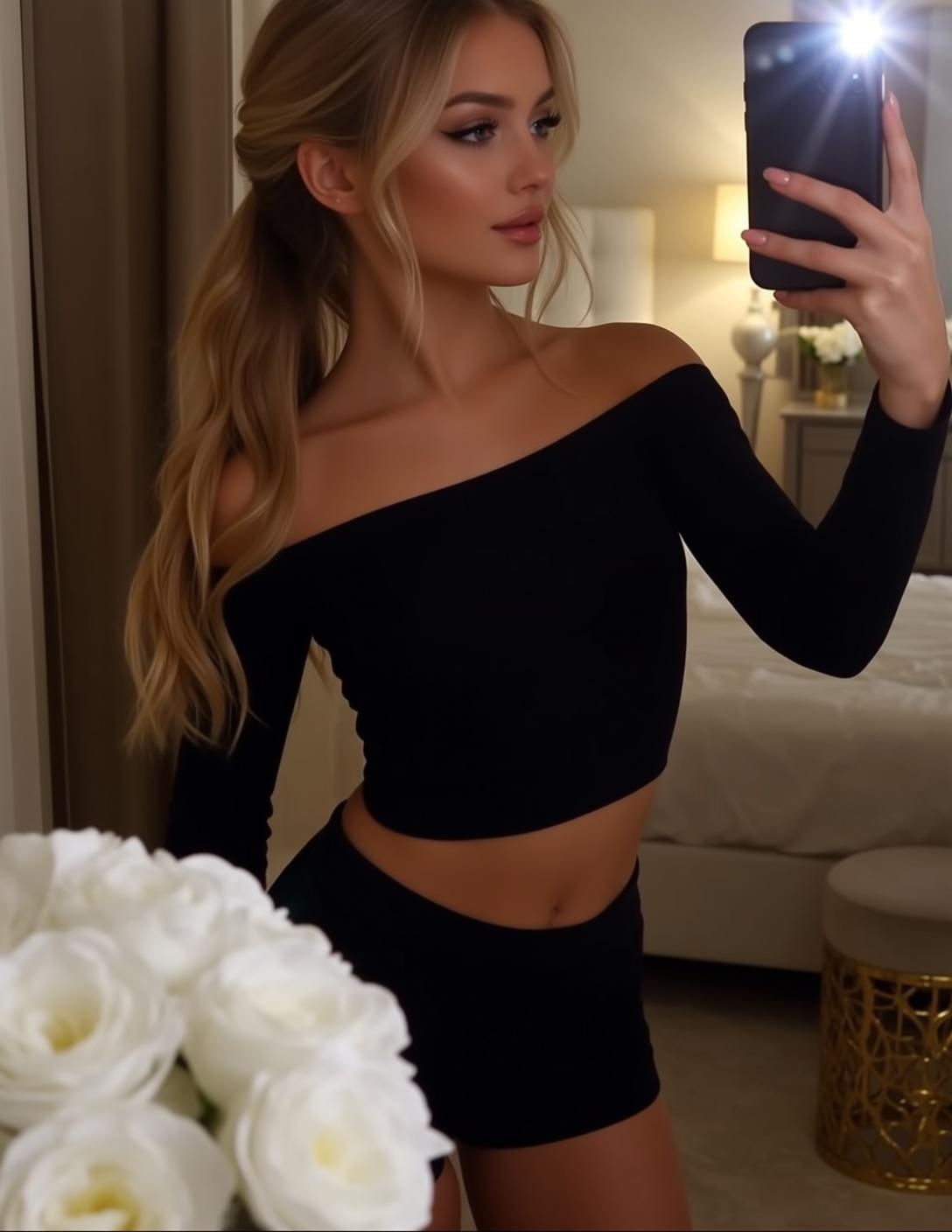 Flash Selfie Black Shorts