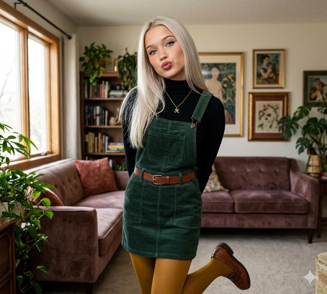 Cozy Living Room Outfit With Gold K Necklace