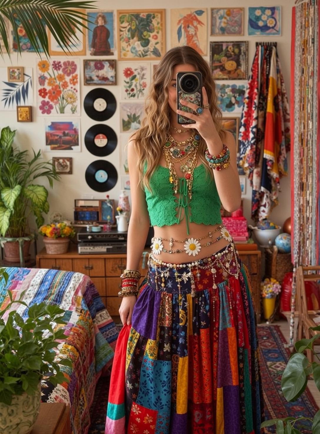 Patchwork Skirt Studio Portrait