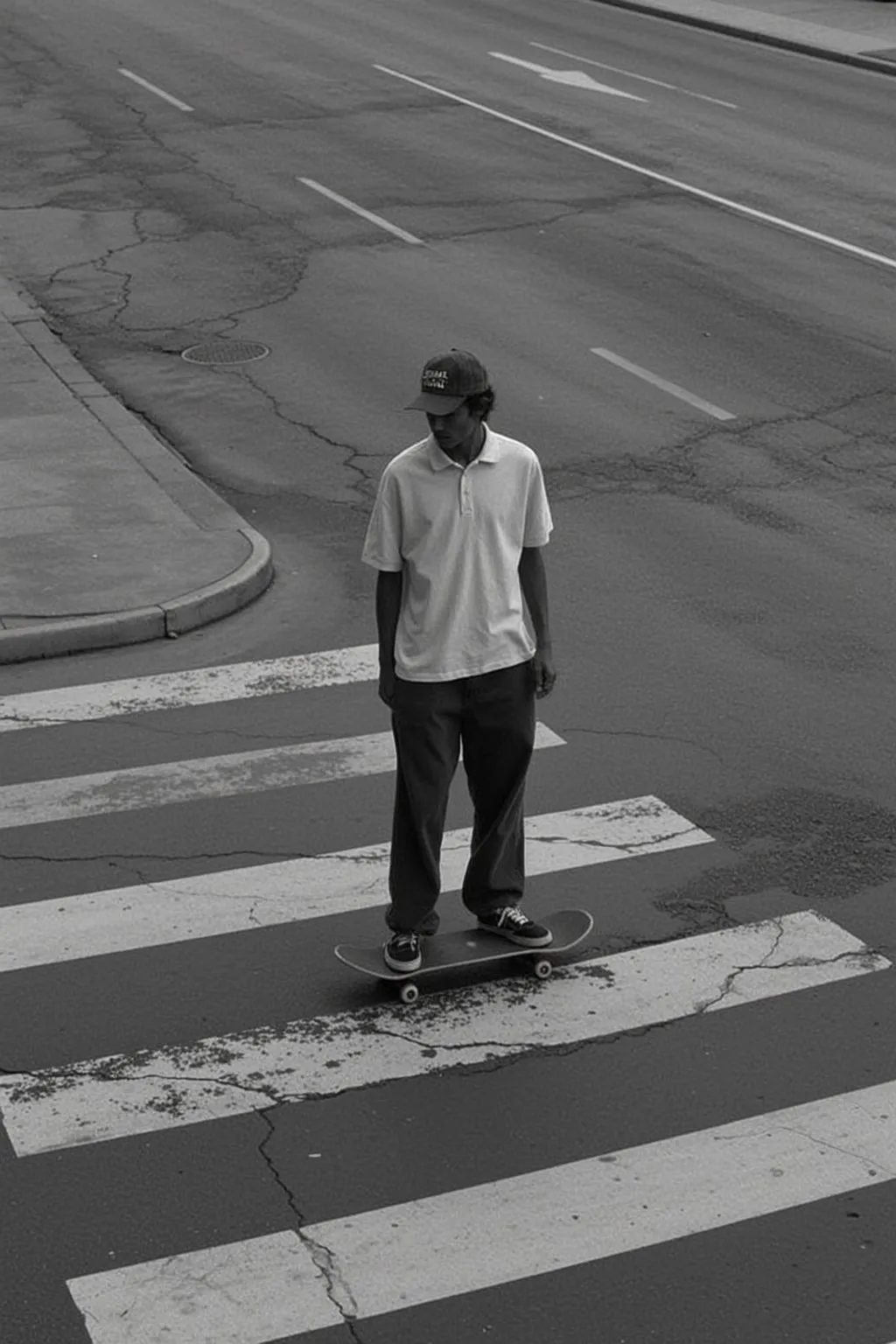 Skateboard Crosswalk Monochrome Look
