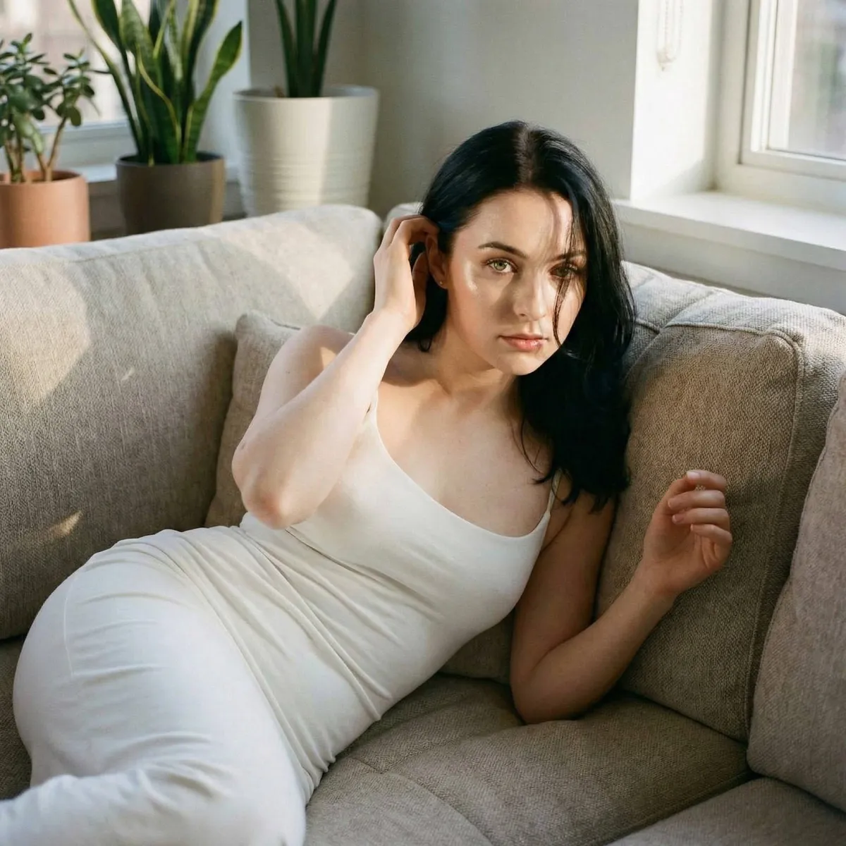 Slip Dress Sofa Light Study