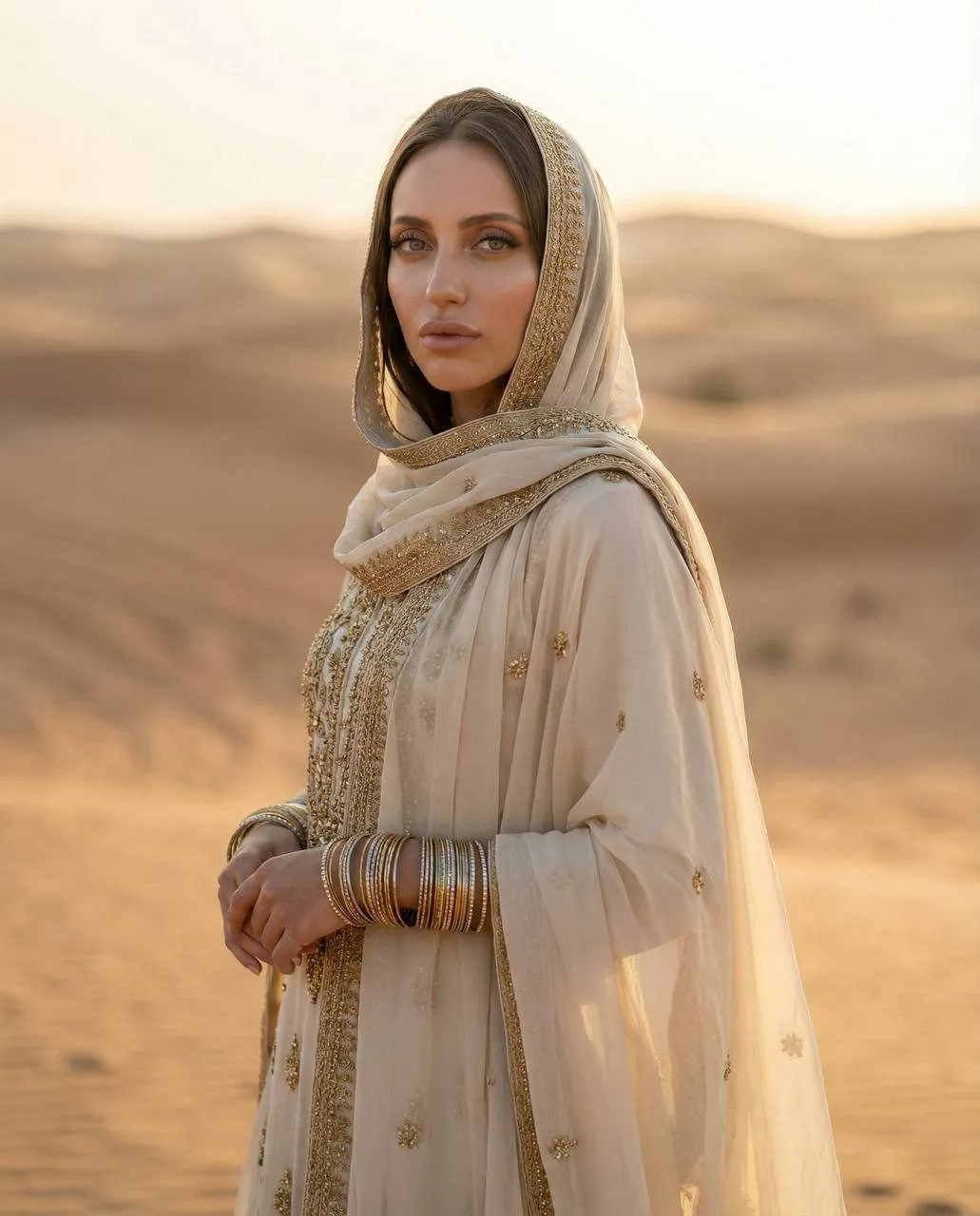Makeup And Bracelets In A Desert
