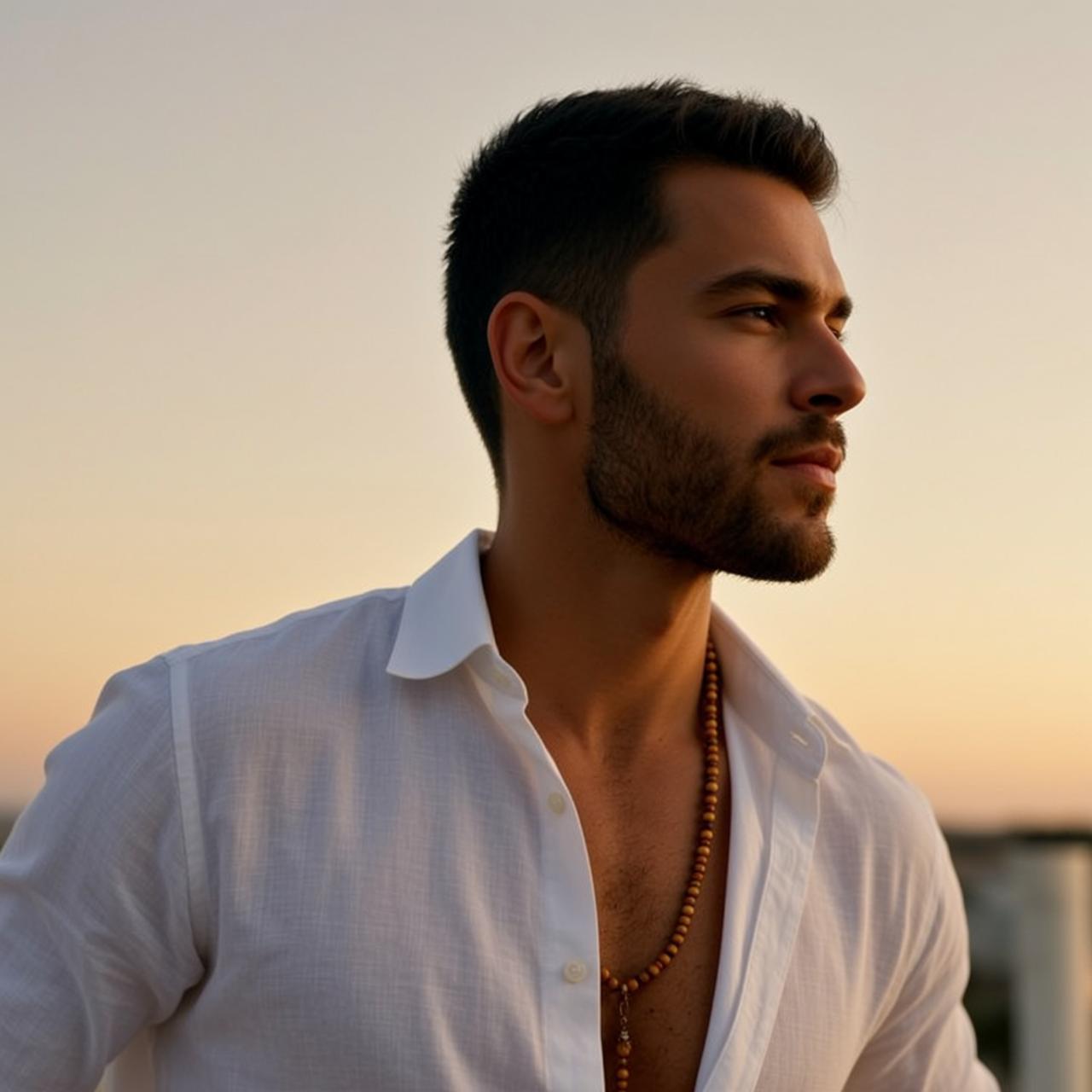 Rooftop Linen Shirt Thoughtful