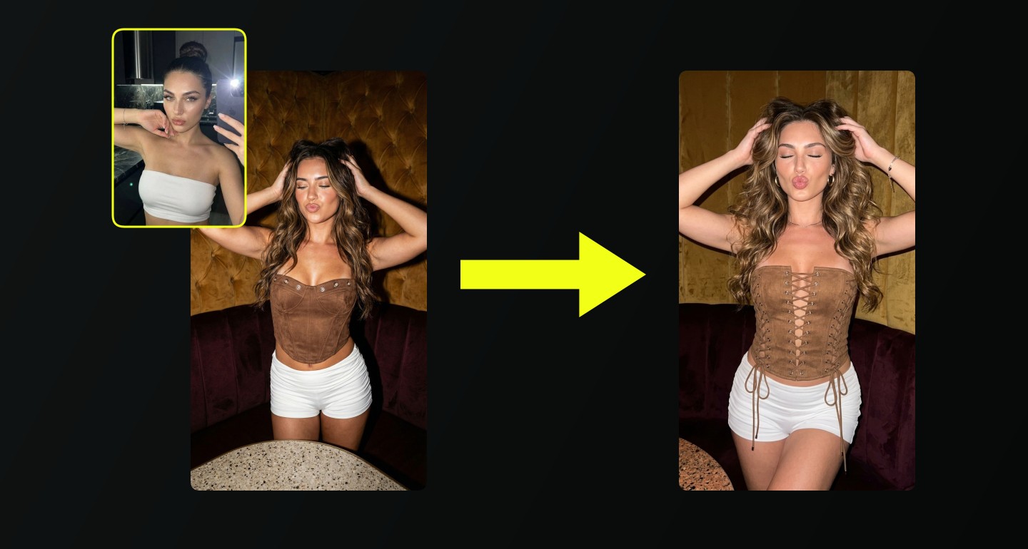 Lily remix walkthrough for Full Body Portrait of Cowgirl in Cocktail Lounge