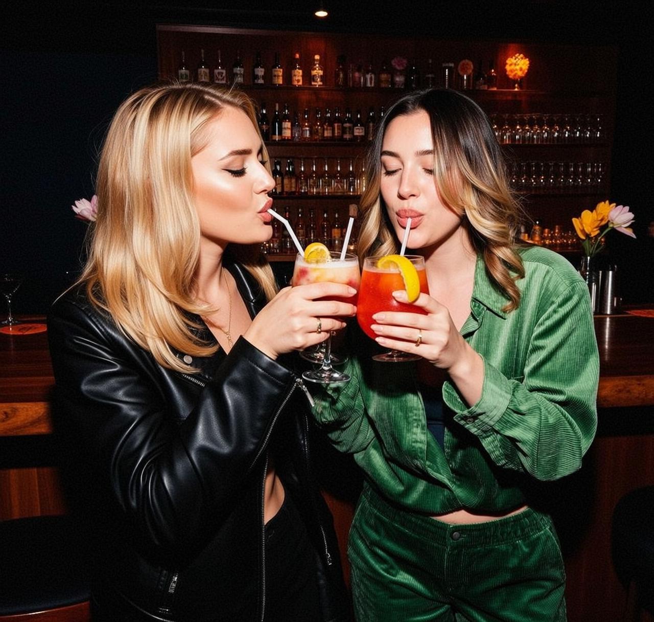 Explore Two Women Are Standing Side-by-side Bar