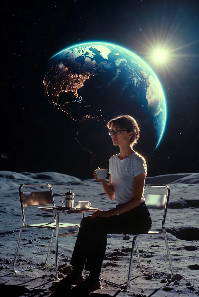 Moonlit Coffee Moment