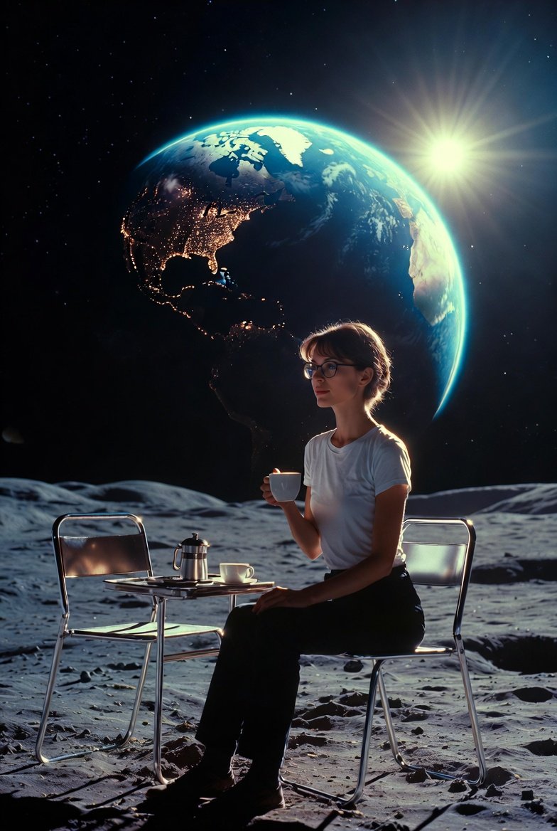 Moonlit Coffee Moment