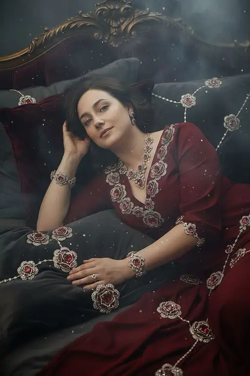 Hyper-realistic The Uploaded Woman Lying The Bed Dimly Lit Mystical