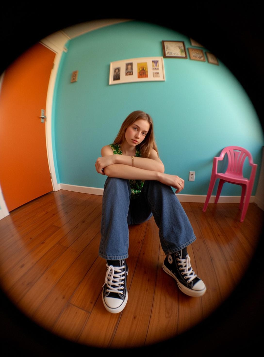 Green Top Floor Sitting Scene