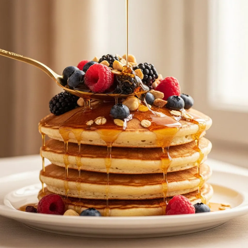 Luxury Pancakes With Berries And Nuts