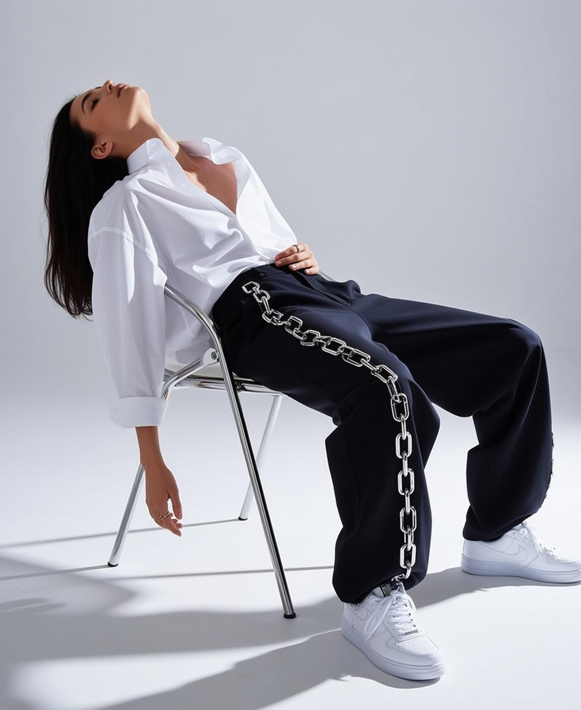 Creative Young Long Dark Straight Fair Oversized