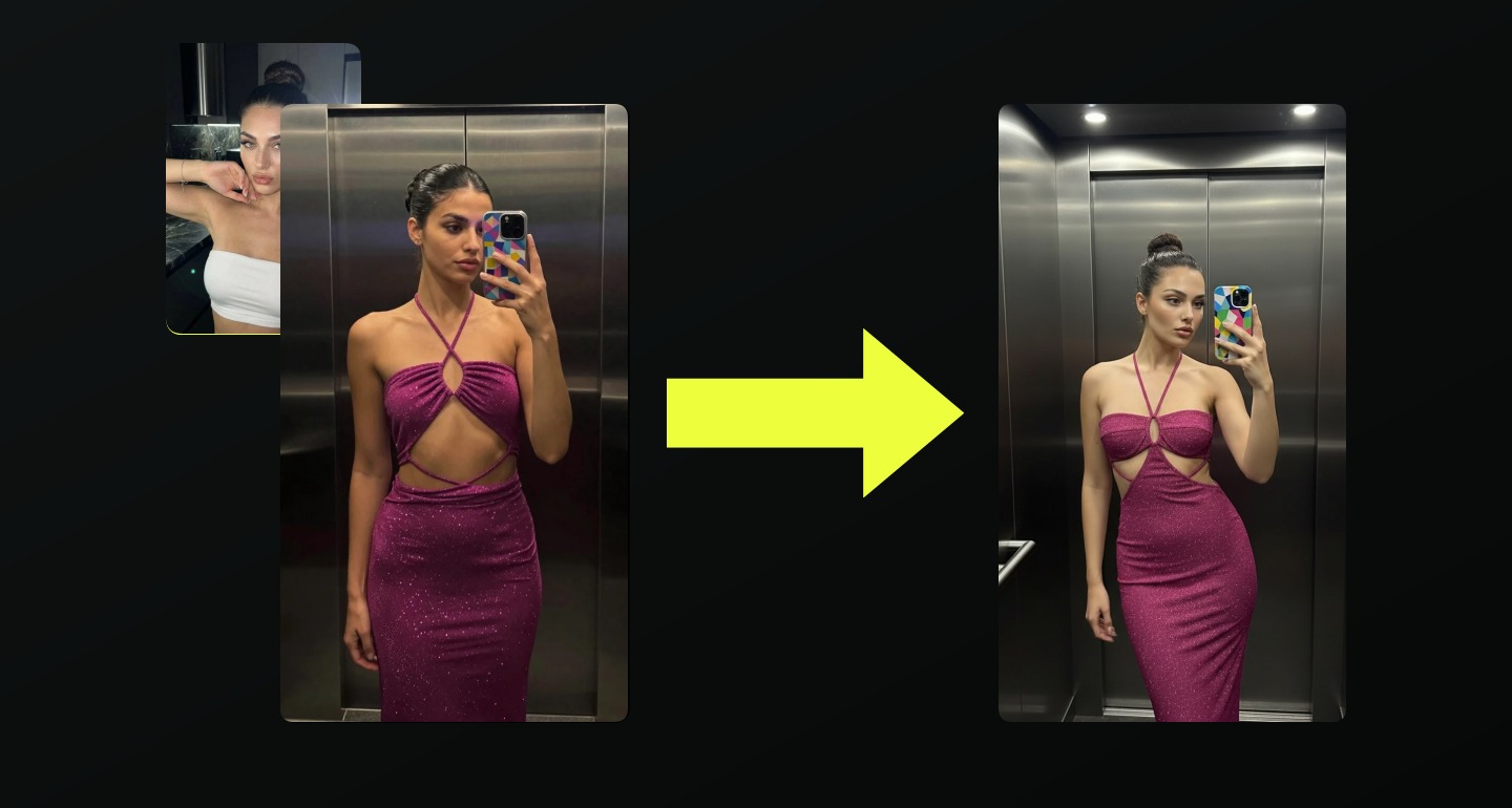 Lily remix walkthrough for Sparkly Magenta Dress Elevator Mirror Selfie