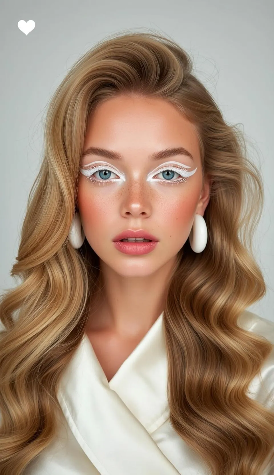 Makeup Photorealistic Close-up Young Striking Blue Eyes