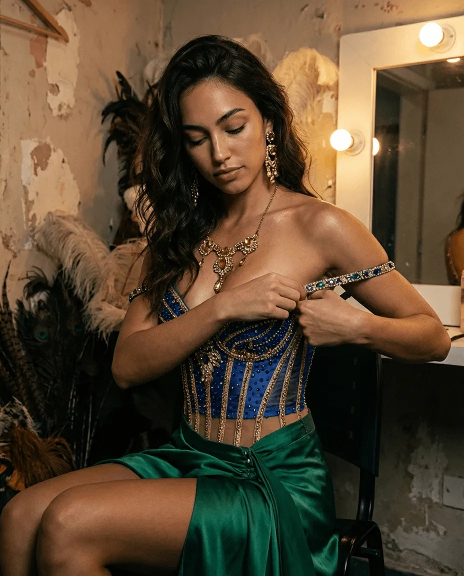 Rio Carnival Backstage Portrait Humid Night Air