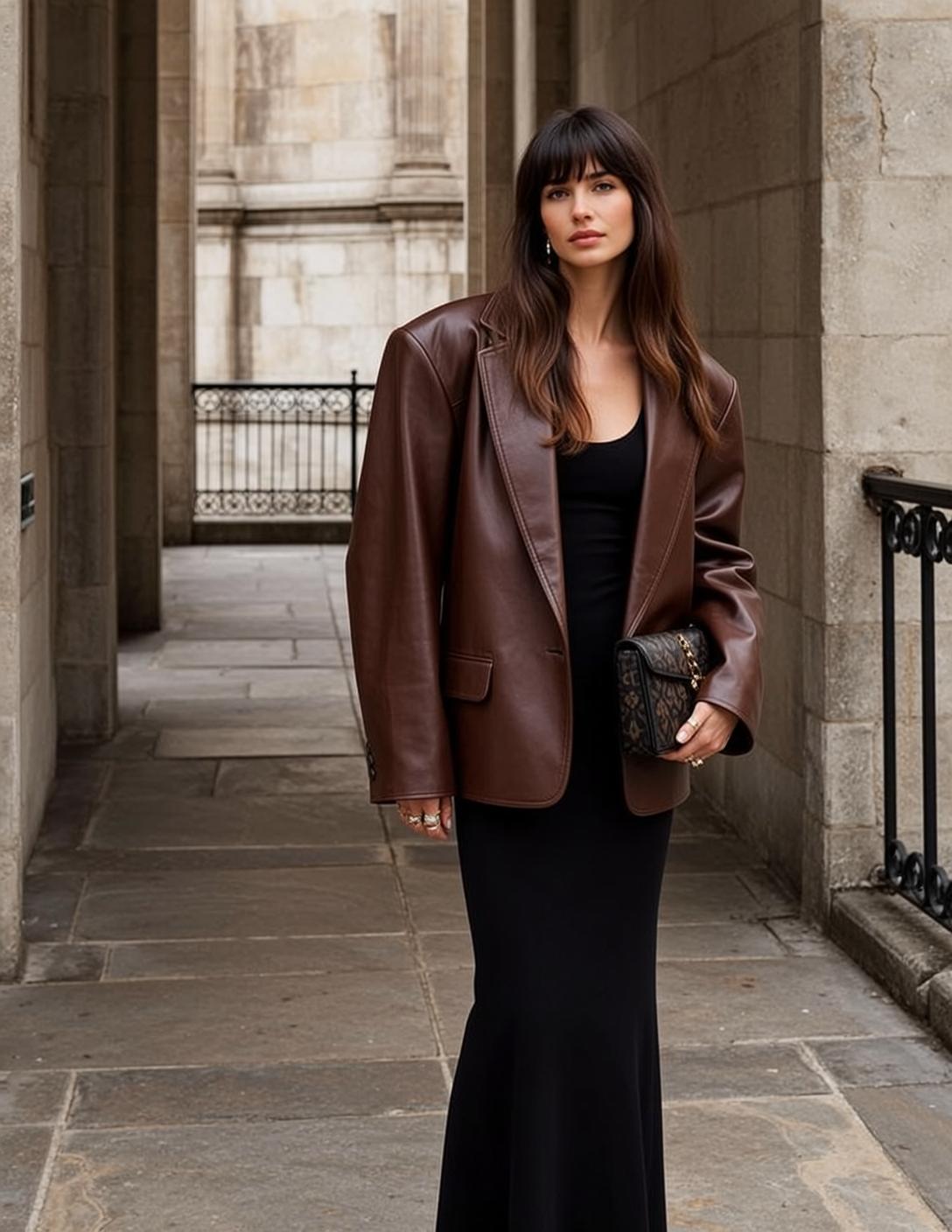Autumn Long Dark Brown Bangs Fair Black