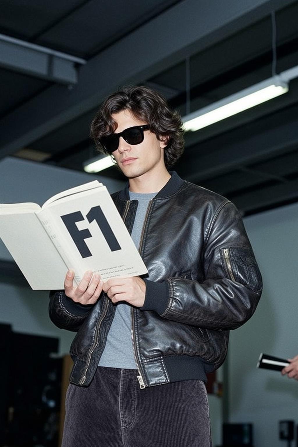 Leather Bomber Open Book