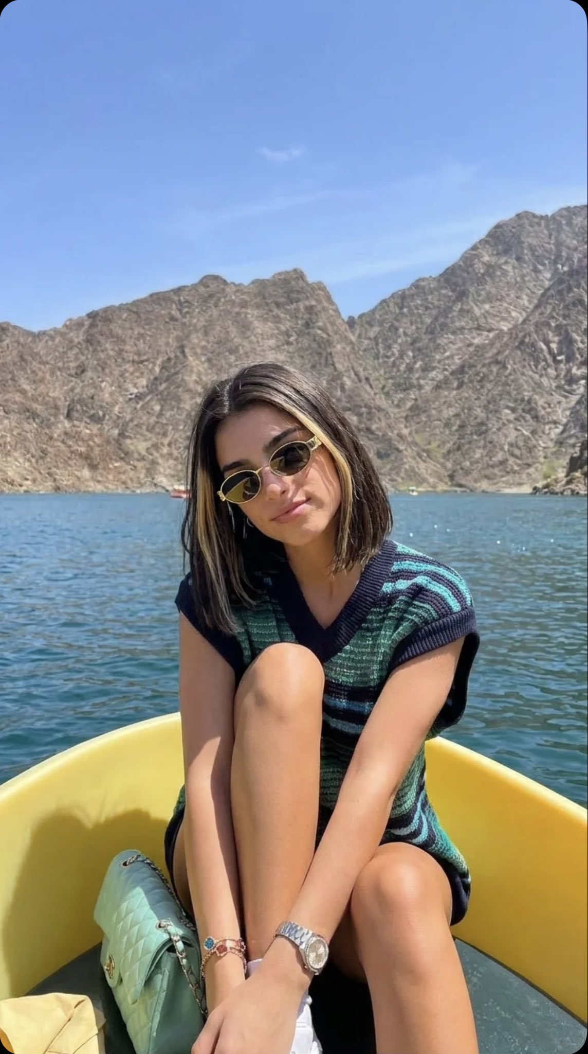 Yellow Pedal Boat On Blue Lake