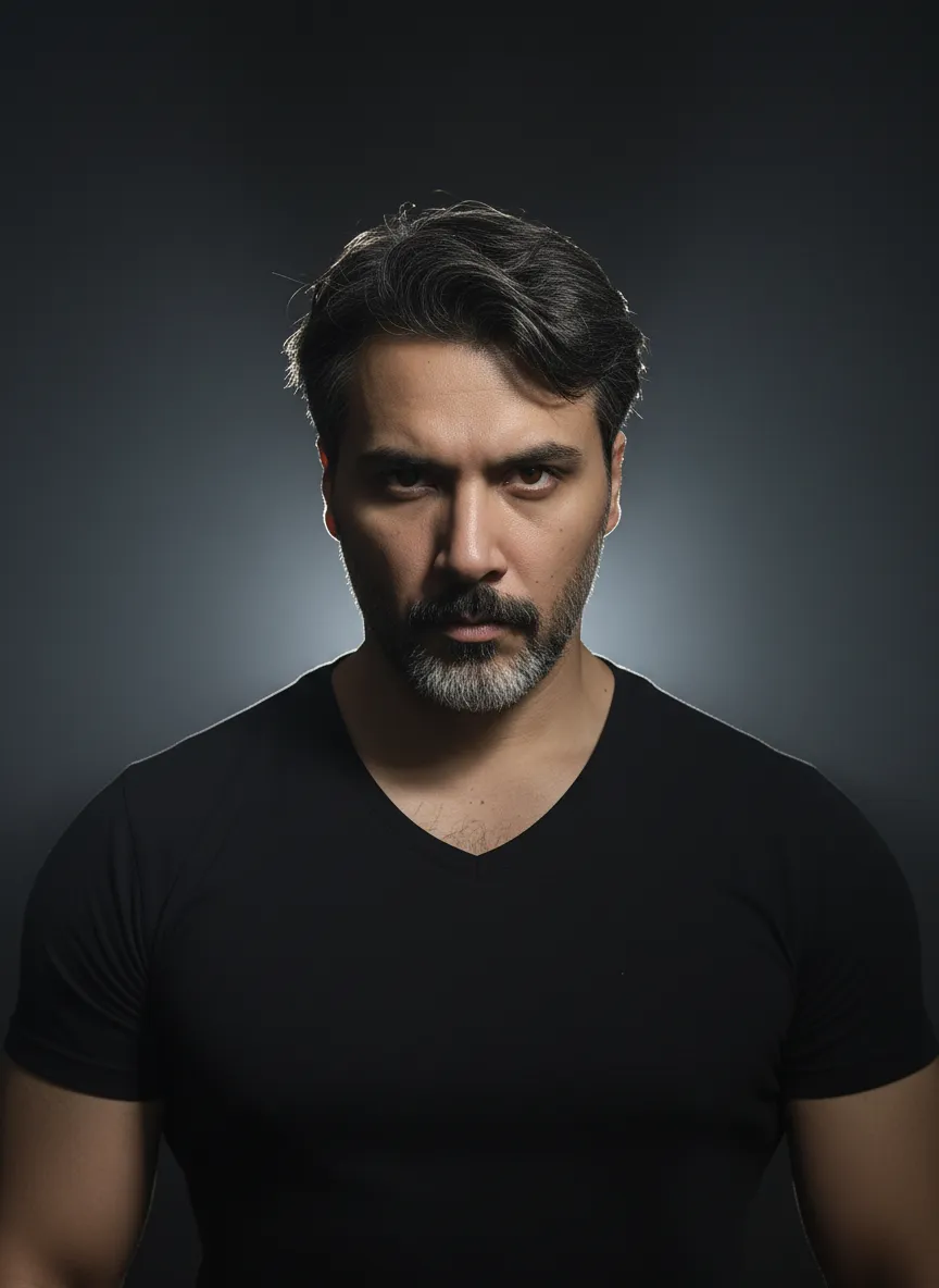 Low-key portrait photography