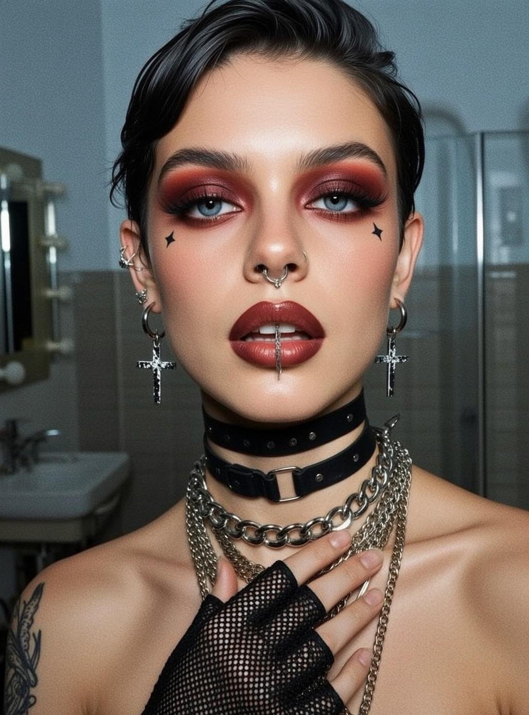 Halloween Makeup Young Short Dark Styled Pale